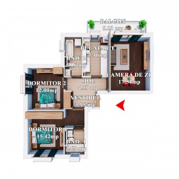 Apartament 2 Dormitoare