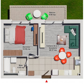 Apartament 1 Dormitor Tip 1